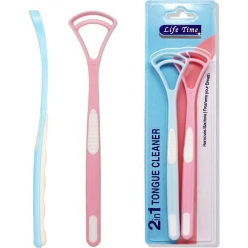 500set 2pc/set Dental Care Tool Wider Design Plastic Tongue Cleaner Scraper Dental Care Health Oral Hygiene Mouth Tool Durable