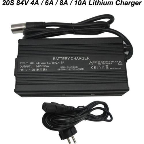 500W 84V 5A Lithium Charger 72V 20S Li-ion Charger Use For 72 Volt Ebike Scooter Motorcycle Battery Charger