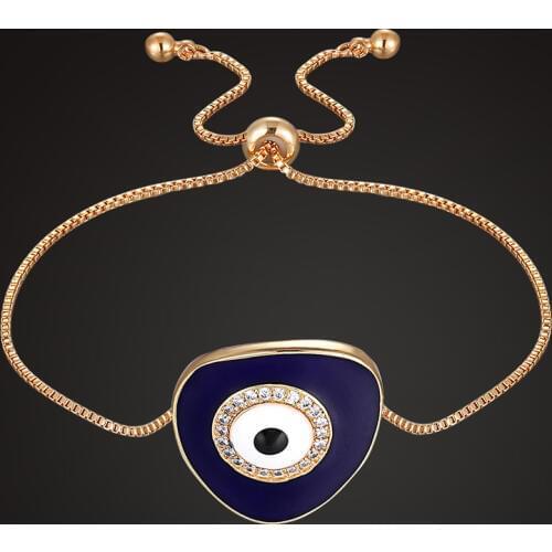 Blucome Luxury Brand Adjustable Cubic Zircon Braceletes Fashion Enamel Hamsa Eye Bracelet charm hamsa bracelet&bangle accessory