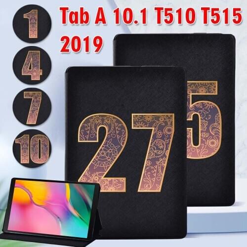 Tablet Case for Samsung Galaxy Tab A 10.1" 2019 PU Leather Digital Printing Pattern Stand Cover Capa for SM-T510/T515