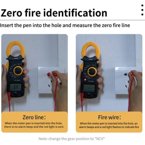 DT3266F Digital Clamp Meter Multimeter AC/DC Voltage Current Ampere NCV Resistance Diode Tester with Buzzer