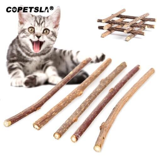 Copetsla 20PCS Pure Natural Catnip Cat Toys Safety Molar Toothpaste Branch Cleaning Teeth Silvervine Cat Snacks Sticks