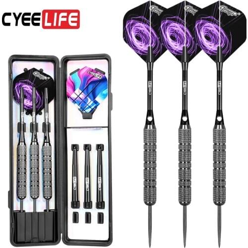 CyeeLife 18g/20g/22g/24gProfessional Hard Darts 3Pcs High Quality Steel Tip Darts Tungsten Steel Barrel Aluminum Dart Shafts Fl