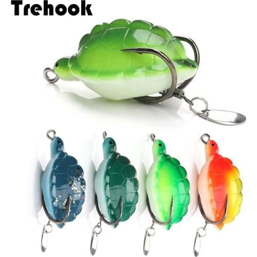 TREHOOK 12g 5.5cm Fishing Artificial Bait Turtle Soft Fishing Lures Silicone Fish Top Water Trout Spoon For Pike Wobblers Lure