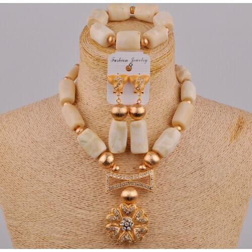 Amazing Coral Beads Jewelry Sets African Bridal Coral Necklace Earrings Wedding Women Fashion jewellery set 1C-B05