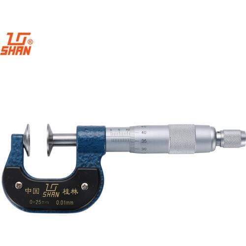 SHAN Disc Micrometer 0-25mm/0.01 Outside Micrometers For Lengths Of Gear Teeth And Paper Thickness Gauge Measuring Tool