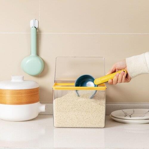 Multifunction Rice Scoop Plastic Handle Sealing Clip Coarse Grains Flour Measuring Spoon Home Pet Food Shovel Kitchen Utensils