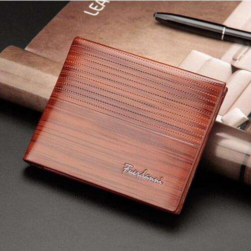 Baellerry Casual Men Short Wallet Mini Money Bags Small Card Holder Embossed Purse Male Horizontal Thin Wallets billetera hombre