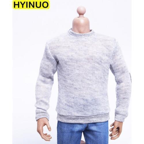 2 Colors 1/6 Scale Men Sweater Male Round Neck Sweater Round Collar Sweater Clothes Clothing Set For 12" Action Figure Male Body