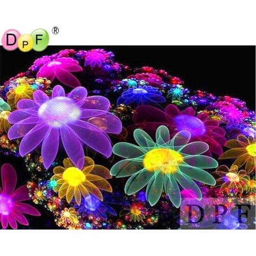 DPF diamond embroidery Night flowers diamond painting cross stich diamond mosaic kit full square needlework home decor pattern