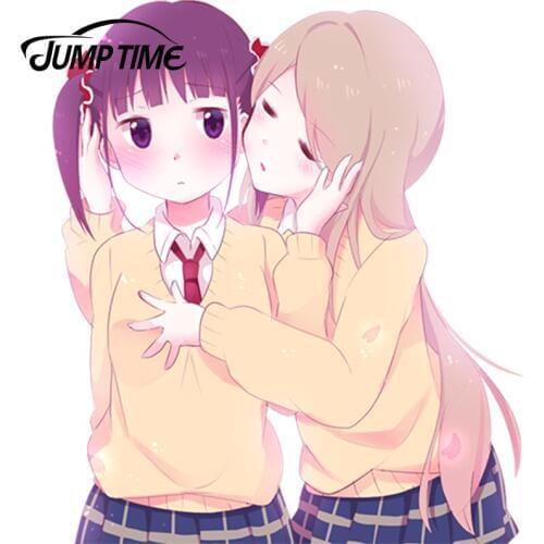 JumpTime 13cm x 11.4cm Cute Girl Car Stickers Sakura Trick Anime Noda Kotone Vinyl Window Wiper Decals Rear Car Styling