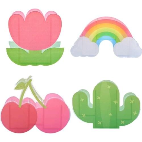 2021 New Rainbow Cactus Acrylic Pen Holder Cute Pencil Box Desktop Stationery Organizer