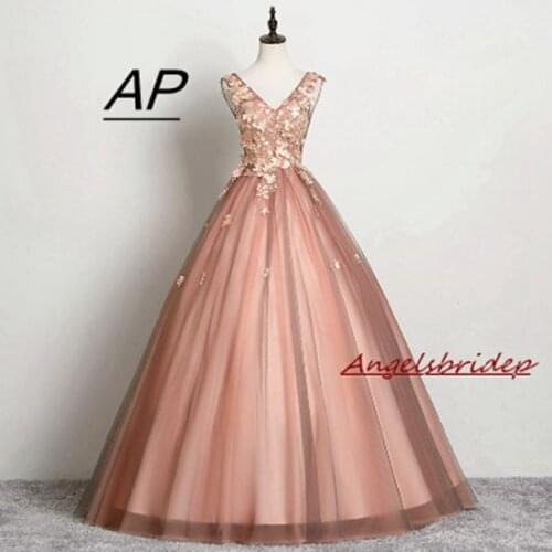 New Arrival Tulle Ball Gown Quinceanera Dresses Deep V-Neck Flowers Birthday Gowns Vestidos De 15 Anos Princess Sweet 16 Dress