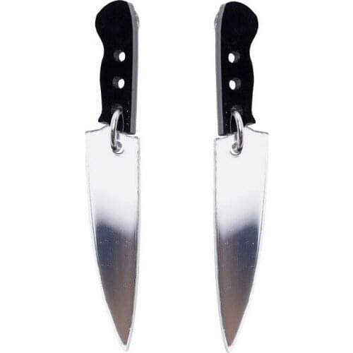 New Funny Knife Acrylic Stud Earrings For Women Men Punk Fashion Cool Exaggerated Earrings Party Trendy Jewelry Gifts Unisex