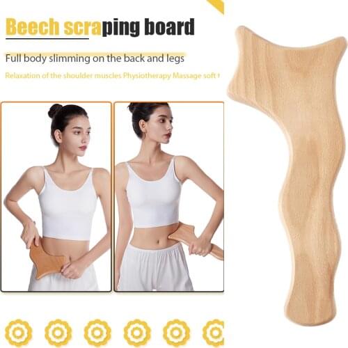 New Beech Scraping Board Wooden Guasha Massage Tool For Back Neck Body Meridian Massager Beauty Dredge Acupuncture Board