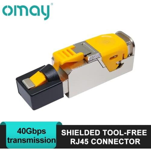 New Cat8 Industrial Ethernet Connector RJ45 Shielded Field Plug Tool Free Easy Metal Die-Cast Termination Conector