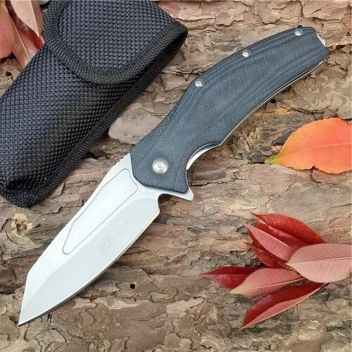 Outdoor Tactical Camping Hunting Survival Pocket Quick Folding Knife 8CR15MOV Steel Blade G10 Handle Fruit Knife EDC Tool Knives