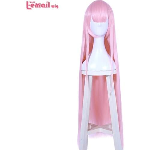 L-email wig DARLING in the FranXX Zero Two Cosplay Wigs 02 Cosplay Wig Long Pink Straight Halloween Heat Resistant Synthetic Hai