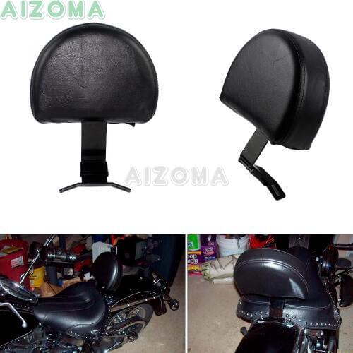 Motorcycle Leather Driver Rider Adjustable Backrest For Harley Softail Heritage Classic Springer FLST FLSTC 2007-2018