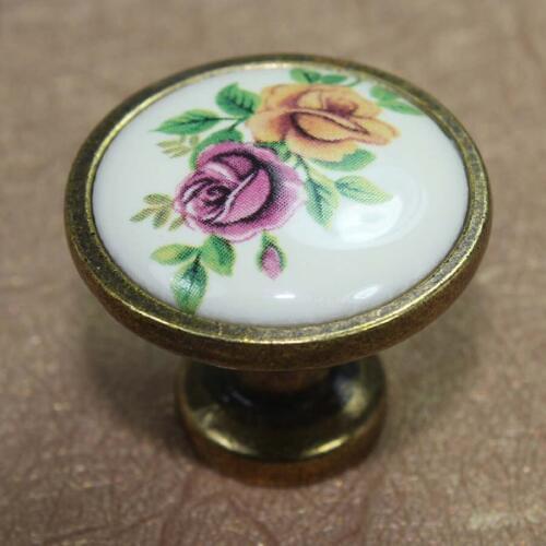 30mm Rustico pastorale ceramic vintage furniture knob bronze drawer cabinet knob antique brass dresser cupboard door pull handle