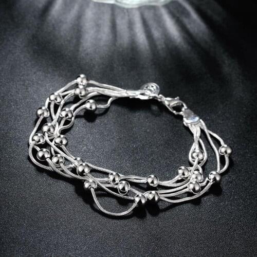 Hot Wild fine 925 sterling silver Snake chain round beads Bracelets for women Retro Wedding party Christmas Gift fashion Jewelry