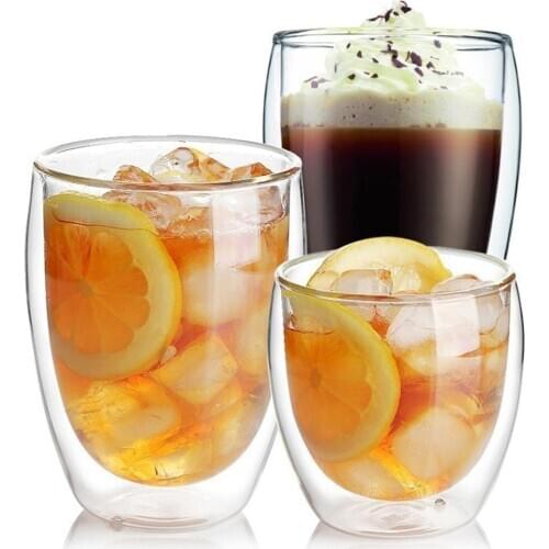 80/250/350/450ml Thicken Heat Resistant Double-layer Glass Cup Creative Beer Coffee Mug Tea Glass Whiskey Glass Cups Drinkware