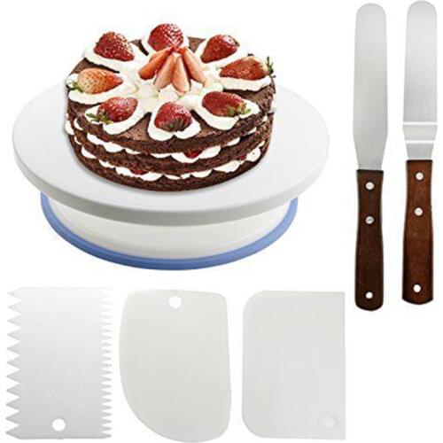 Plastic ChristmasCake Turntable Rotating Cake Plastic Dough Knife Decorating 10 Inch Cream Cakes Stand Cake Rotary Table