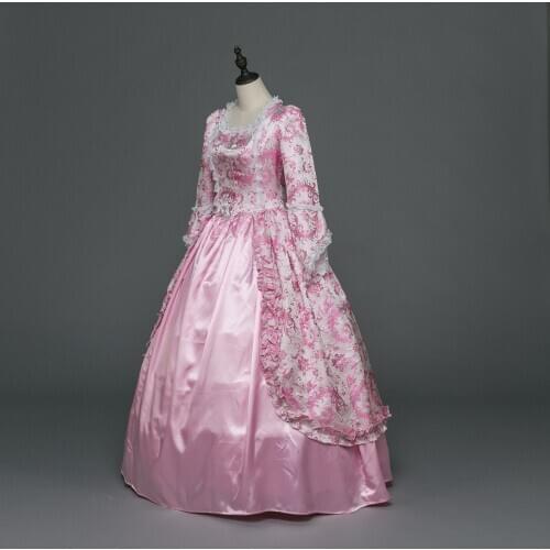 High Quality Holiday Black Marie Antoinette Dress Period Long Train Women Costume Renaissance Wench