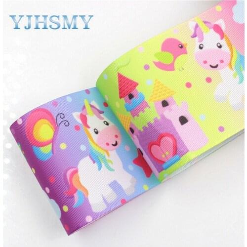 YJHSMY G-18829-1020 10 yards 75 mm Cartoon Printed grosgrain ribbons,Clothing accessories gift wrap DIY handmade Material