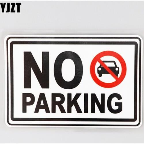 YJZT 13.1CM×8.4CM Warning No Parking Here Decal PVC Car Sticker 12C-0663