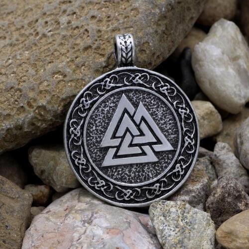 Youe shone Men Fashion Norse Retro The Valknut Viking Necklace Pendant Scandinavian