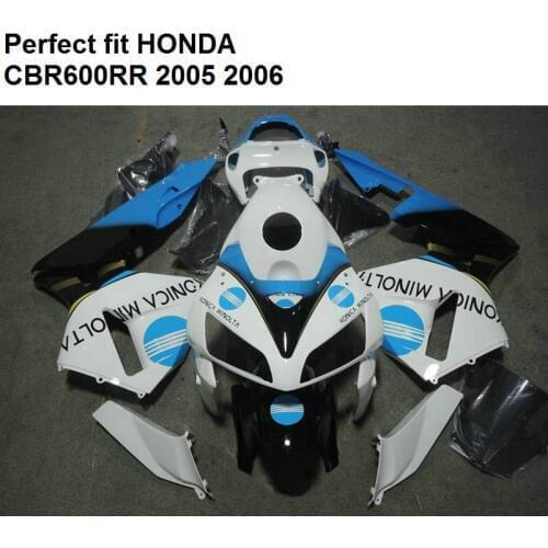 Aftermarket body parts fairing for Honda CBR600RR 2005 2006 white blue fairings kit CBR 600RR 05 06 SZ55
