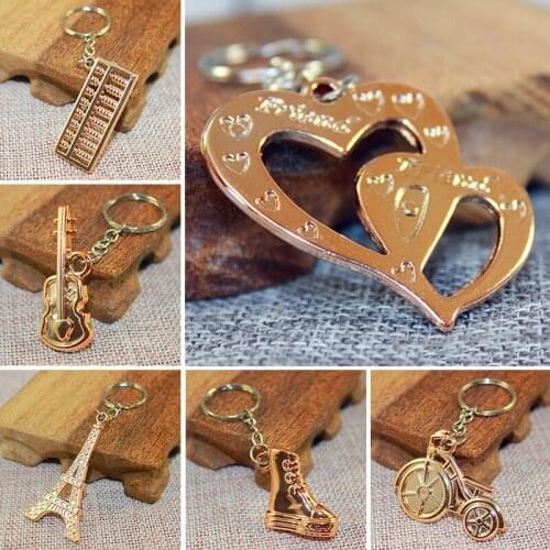 Acrylic Keychain For Women 2021 Trendy Fashion Cute Key Chain Tower Heart Shape Wood Key Ring Fo Unisex Gift Car Bag Accessories