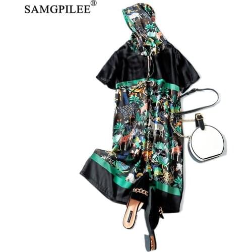 Female Summer Dress Sexy Hooded Print Dresses Fashion Long Sleeve Mini Sundress High Waist women Dress Vestidos Verano