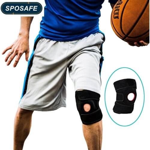 1Pc Knee Brace Support Sleeve Adjustable Open Patella Stabilizer Protector Nylon Wrap for Arthritis Meniscus Tear Outdoor Sports