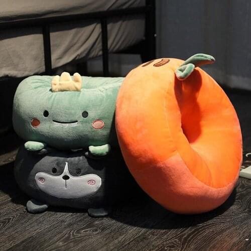 2021 Hot Sale Rushed Donut Shaped Plush Cushion Pillow Car Office Seat Massage Chair Pad Grown-ups For Cartoon With Kids Animal