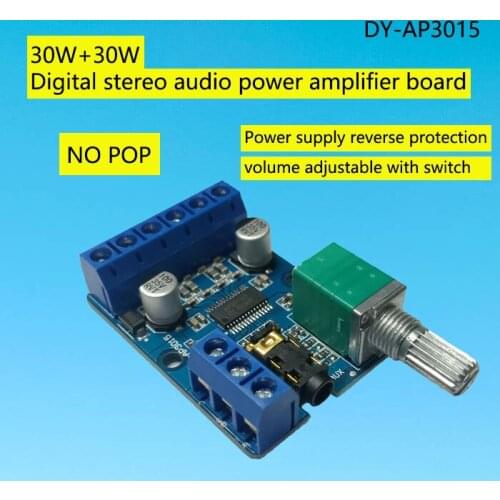 30Wx2 High power stereo digital amplifier board DC 12V 24V DIY Audio AMP DY-AP3015