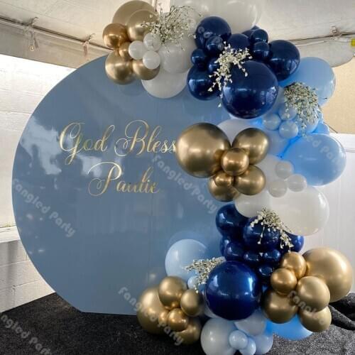 95pcs Matte Navy Blue White Balloon Arch Blue Gold Baby Shower Balloons Garland Gender Reveal Wedding Birthday Party Supplies