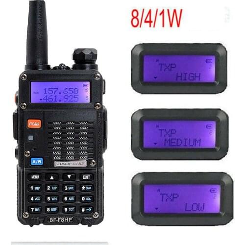 BF-F8h Two Way Radio Real 8W 10KM 128CH Dual Band VHF(136-174MHz)UHF(400-520MHz) Amateur Ham Portable Walkie Talkie Drosphipping