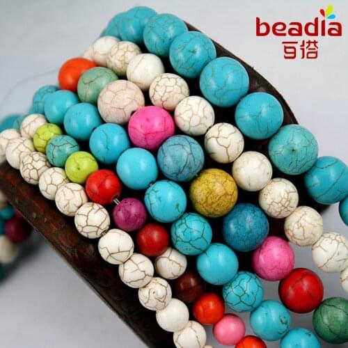 Hot Selling wholesale 4mm 6mm 10mm 12mm 14mm Synthetic Round Loose Stone Beads for Jewelry Making DIY Bracelet Necklace Crafts