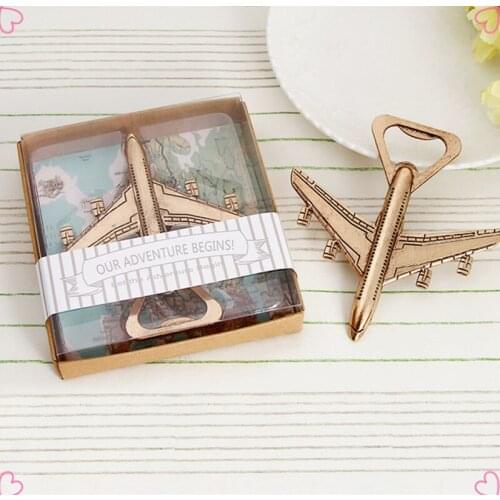 Hot 1Pc Airplane Antique Plane Bottle Opener Wedding Favors And Gifts For Guests Wedding Souvenirs Kids Birthday Party Supplies
