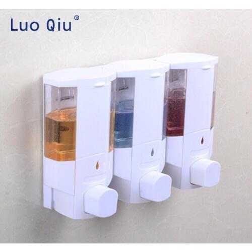 Home hotel triple soap dispenser abs plastic wall-mounted soap box for soap box bath bottle