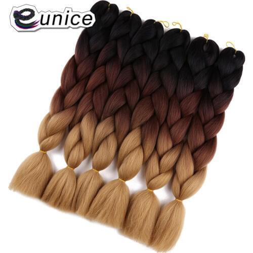Eunice Blonde Synthetic Hair For Crochet Braided Twist Jumbo Braids Ombre Hair Extensions 24"Crochet Hair For Women
