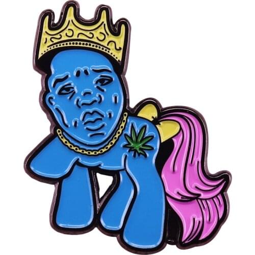 HOSENG Fashion Rocker Rapper Funny Alloy Cartoon Brooch Fans Concert Party Collar Enamel Pin Birthday Gift HS_912