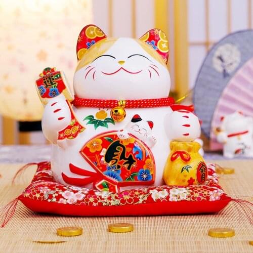 9 inch ceramic lucky cat decoration creative shop cashier opening gift home savings piggy bank