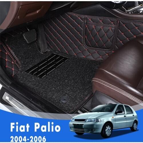 Carpets For Fiat Palio 2006 2005 2004 Luxury Double Layer Wire Loop Leather Car Floor Mats Custom Auto Accessories Rugs Covers