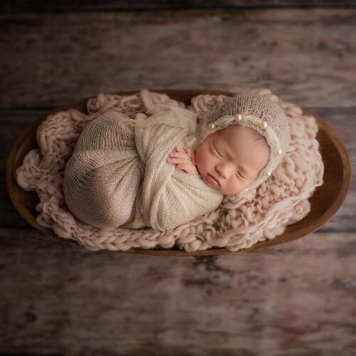 Cream Color Newborn Wool Blanket Basket Stuffer Filler Photography props Baby Swaddle Blanket backdrop Layer