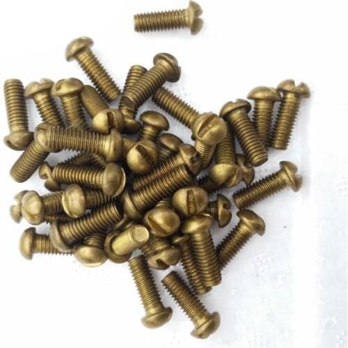30pcs M4 Slotted round head brass screws one word pan head screw mechanical bolts brassiness bolt GB67 25mm-40mm long