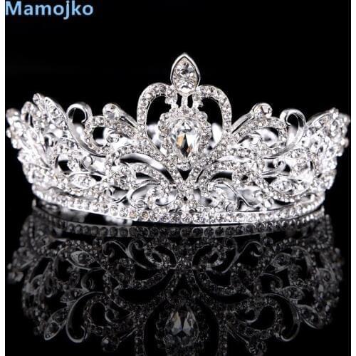 Mamojko Fashion Big Crystal Princess Gem Bride Crown Woman Wedding Headwear Elegant Tiara For Bride Hair Accessoriesy Bijoux Hot