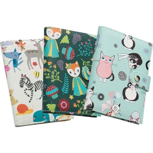 Cartoon Printing Travel Passport Wallet for Women Multifunctional Credit Card Holder PU Leather Passport Cover Air ticket Holder